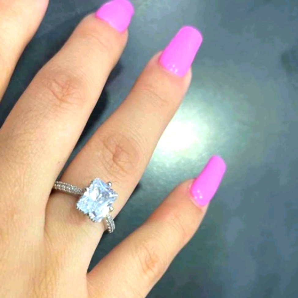 Adjustable Emerald Cut Ring